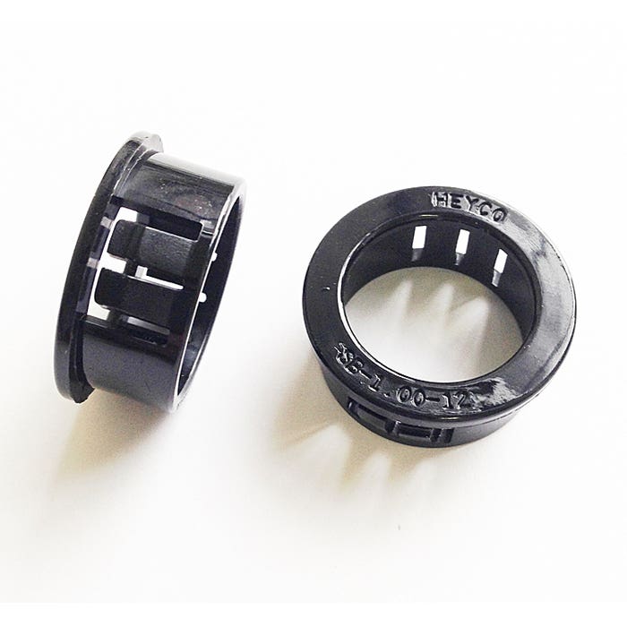 HEYCO SNAP BUSHING BLACK 1" MOUNTING HOLE DIAMETER HEYCO SNAP BUSHING BLACK 1" MOUNTING HOLE DIAMETER