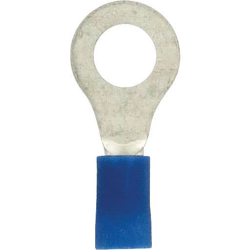 Bulk Ring Connectors 16-14 Awg 1/4" PVC Blue Bulk Ring Connectors 16-14 Awg 1/4" PVC Blue