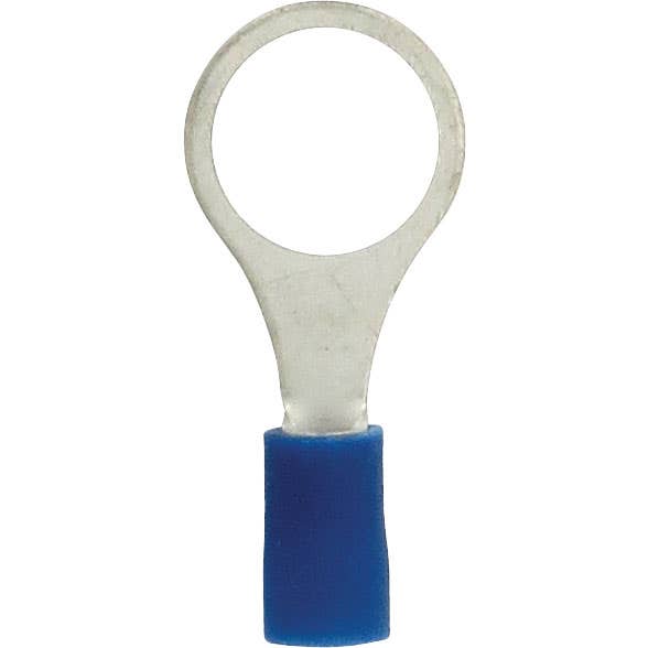 Bulk Ring Connectors 16-14 Awg 3/8" PVC Blue Bulk Ring Connectors 16-14 Awg 3/8" PVC Blue