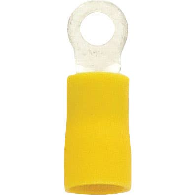 Bulk Ring Connectors 12-10 Awg #6 PVC Yellow Bulk Ring Connectors 12-10 Awg #6 PVC Yellow