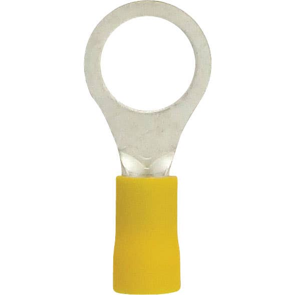 Bulk Ring Connectors 12-10 Awg 3/8" PVC Yellow