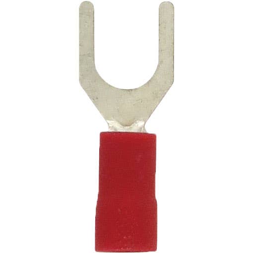Bulk Fork Connectors 22-18 Awg #10 PVC Red Bulk Fork Connectors 22-18 Awg #10 PVC Red