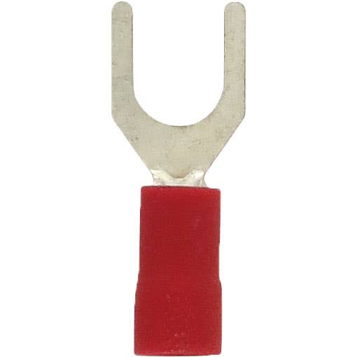 Bulk Fork Connectors 22-18 Awg #10 PVC Red