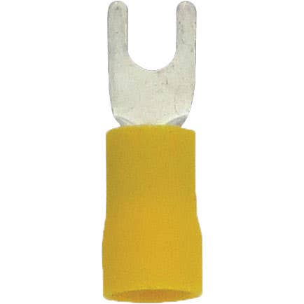 Bulk Fork Connectors 12-10 Awg #6 PVC Yellow Bulk Fork Connectors 12-10 Awg #6 PVC Yellow