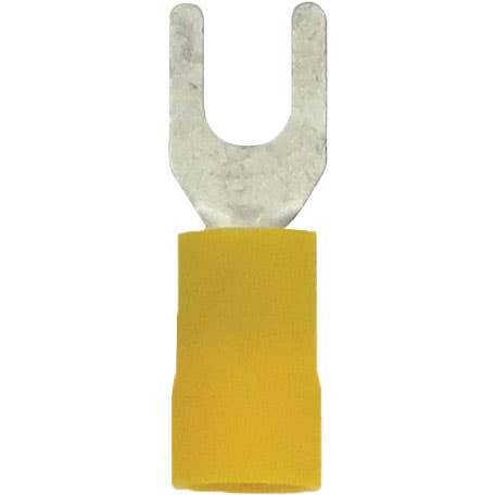 Fork Connectors 12-10 Awg #8 PVC Yellow Fork Connectors 12-10 Awg #8 PVC Yellow