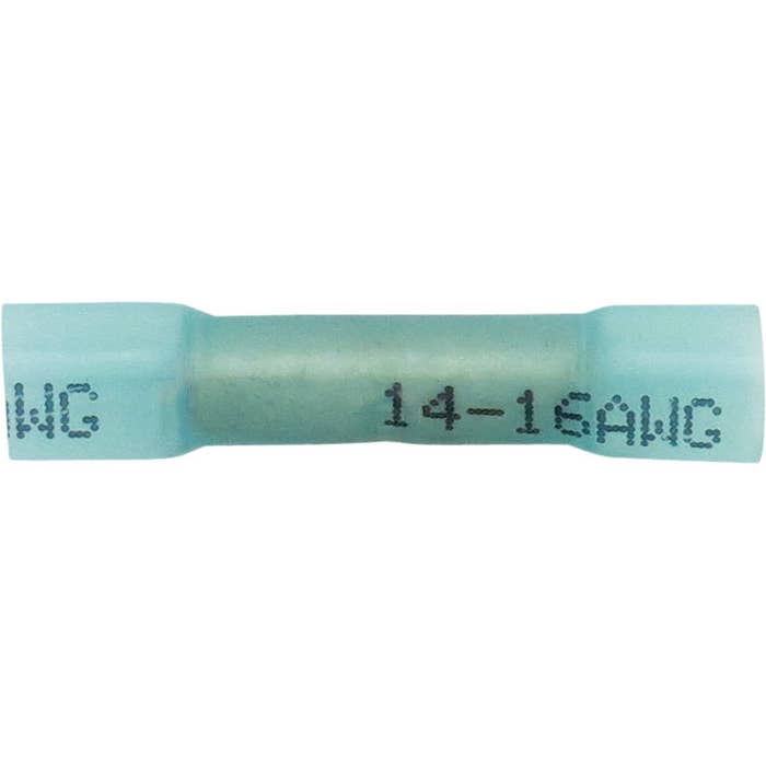 Bulk Crimp Butt Connectors Heat Shrinkable 16-14GA Blue