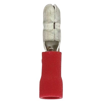 MALE BULLET CRIMP TERMINAL 22-18GA .156" PVC RED