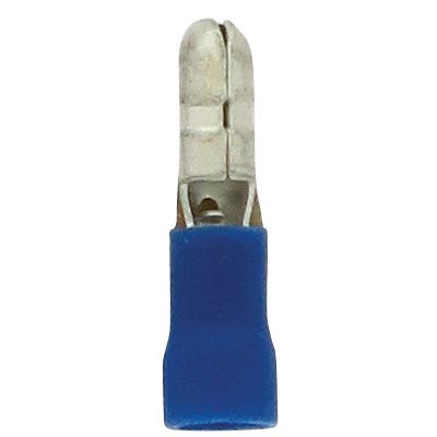 MALE BULLET WIRE TERMINALS 16-14GA .156 PVC BLUE