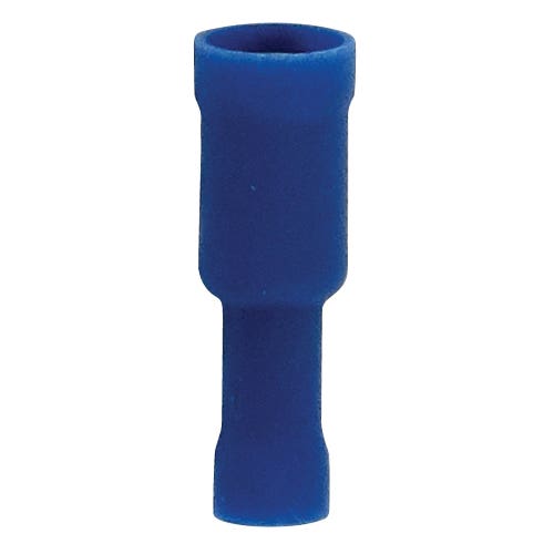 Bulk Female Bullet Wire Terminals 16-14GA .197" PVC Blue Bulk Female Bullet Wire Terminals 16-14GA .197" PVC Blue