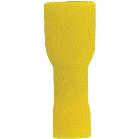 Bulk Female Fully Insulated Slide Connectors 12-10GA .250" PVC Yellow