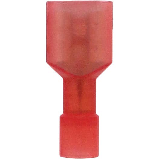 Bulk Female Fully Insulated Slide Connectors 22-18GA .250" Nylon Red