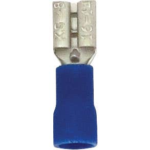  Female Quick Disconnect Slide Connectors 16-14GA .187" x .020" Tab PVC Blue