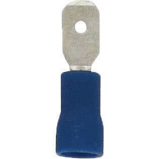 Male Quick Disconnect Slide Connectors 16-14GA .187" x .020" Tab PVC Blue Male Quick Disconnect Slide Connectors 16-14GA .187" x .020" Tab PVC Blue