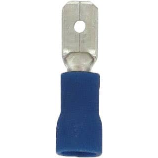 Male Quick Disconnect Slide Connectors 16-14GA .187" x .032" Tab PVC Blue Male Quick Disconnect Slide Connectors 16-14GA .187" x .032" Tab PVC Blue