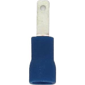 Male Quick Disconnect Slide Connectors 16-14GA .110" x .020" Tab PVC Blue Male Quick Disconnect Slide Connectors 16-14GA .110" x .020" Tab PVC Blue
