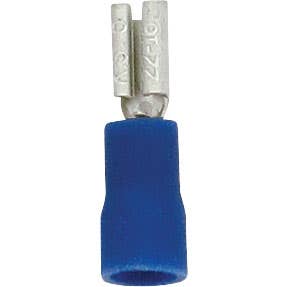 Bulk Female Quick Disconnect Slide Connectors 16-14GA .110" x .020" Tab PVC Blue Bulk Female Quick Disconnect Slide Connectors 16-14GA .110" x .020" Tab PVC Blue
