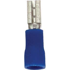 Bulk Female Quick Disconnect Slide Connectors 16-14GA .110" x .032" Tab PVC Blue Bulk Female Quick Disconnect Slide Connectors 16-14GA .110" x .032" Tab PVC Blue