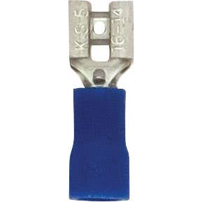 Bulk Female Quick Disconnect Slide Connectors 16-14GA .205" x .020" Tab PVC Blue