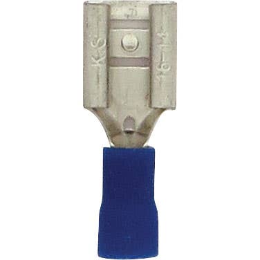 Bulk Female Quick Disconnect Slide Connectors 16-14GA .312" x .032" Tab PVC Blue Bulk Female Quick Disconnect Slide Connectors 16-14GA .312" x .032" Tab PVC Blue