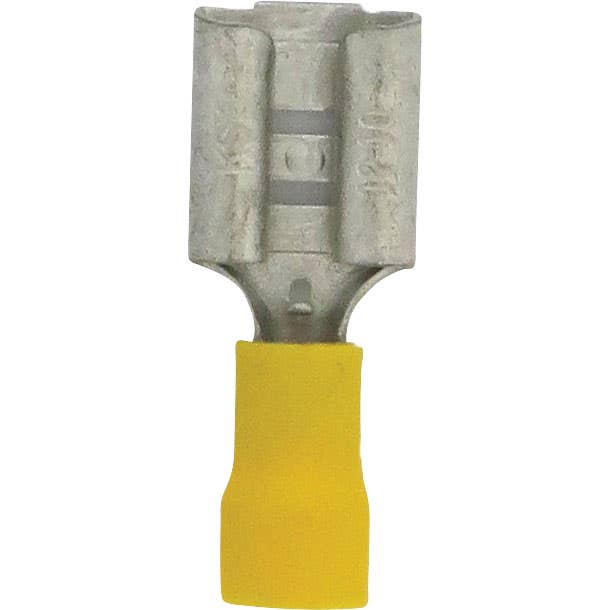 Bulk Female Quick Disconnect Slide Connectors 12-10GA .375" x .047" Tab PVC Yellow Bulk Female Quick Disconnect Slide Connectors 12-10GA .375" x .047" Tab PVC Yellow