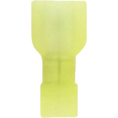 Bulk Male Fully Insulated Slide Connectors 12-10GA .250" Nylon Yellow