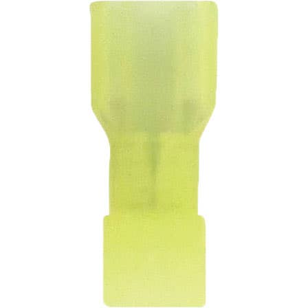 Bulk Female Fully Insulated Slide Connectors 12-10GA .250" Nylon Yellow Bulk Female Fully Insulated Slide Connectors 12-10GA .250" Nylon Yellow