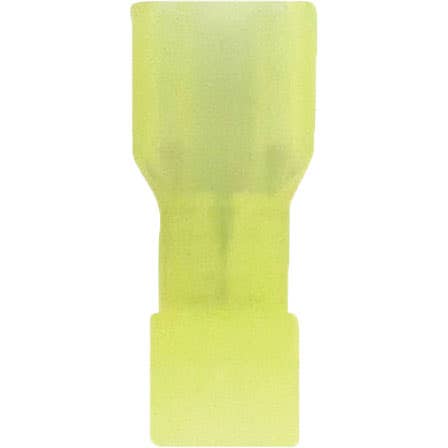 Bulk Female Fully Insulated Slide Connectors 12-10GA .250" Nylon Yellow