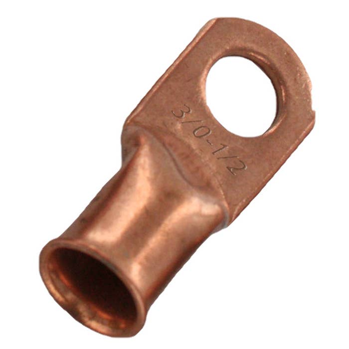 Unplated Copper Lug 3/0 Awg 3/8" 20 Pack