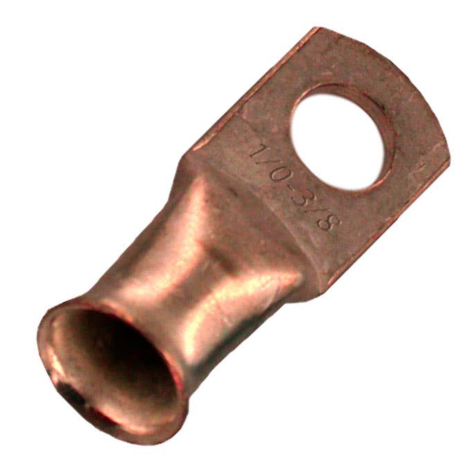 Unplated Copper Lug 1/0 Awg 3/8" 20 Pack