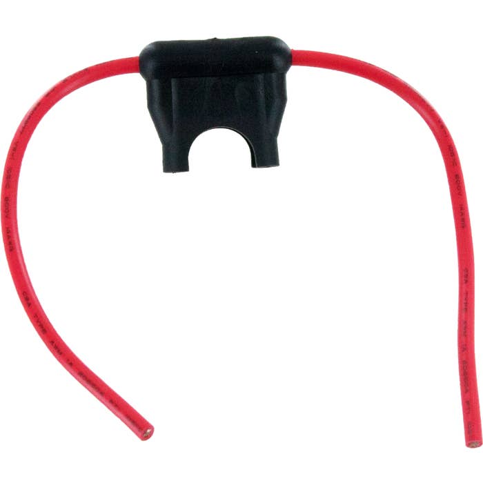 In-Line Standard Blade Fuse Holder 14 Awg 4.5" Leads Red