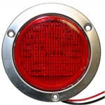 4" DIAMETER ROUND, RED, STOP/TURN/TAIL, 56-DIODES, W/S.S. FLANGE & PIGTAIL KIT