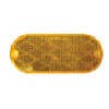 AMBER OVAL, 1-15/6 X 4-7/16,  2 MOUNTING HOLES, SELF ADHESIVE