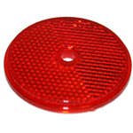 RED ROUND, 2-3/16", CENTER HOLE, PLASTIC BACK