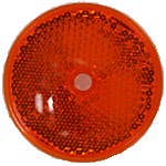 AMBER ROUND, 2-3/16", CENTER HOLE, PLASTIC BACK