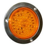 4" DIAMETER ROUND, AMBER, TURN/TAIL, 56-DIODES, W/S.S. FLANGE 4" DIAMETER ROUND, AMBER, TURN/TAIL, 56-DIODES, W/S.S. FLANGE