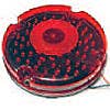7" DIAMETER ROUND, BUS LAMP, RED, STOP/TURN/TAIL, 60-DIODES, DOUBLE CONTACT