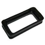 MOUNTING GROMMET, BLACK, FOR 1" X 2" RECTANGULAR, OPEN BACK, VINYL