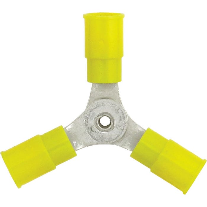 3 Way Yellow Crimp Terminal Connector for 12-10GA Wire 3 Way Yellow Crimp Terminal Connector for 12-10GA Wire