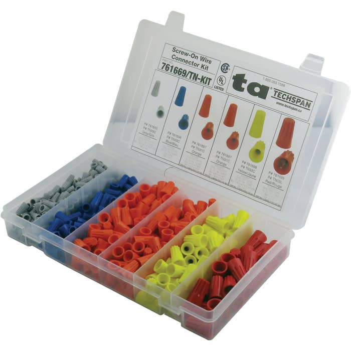 Screw On Wire Connector Assortment Kit 5 Color Sizes 475 Pieces