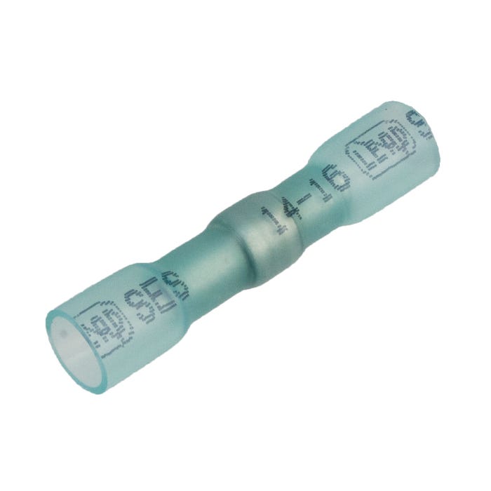16-14 Awg Butt Splice Crimp/Solder/Shrink Blue 16-14 Awg Butt Splice Crimp/Solder/Shrink Blue
