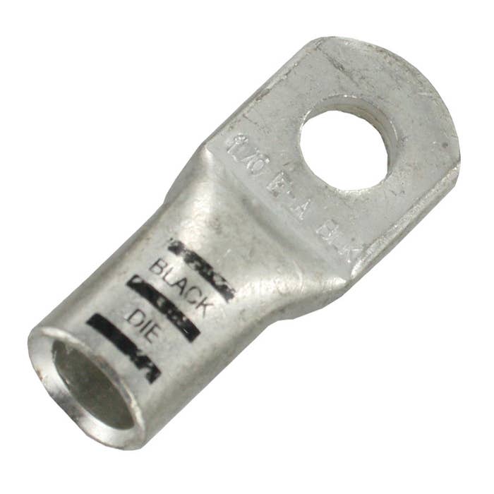 Extra Heavy Copper Lug for Battery and Welding Cable 5/16" 1/0GA Black Crimping Die Extra Heavy Copper Lug for Battery and Welding Cable 5/16" 1/0GA Black Crimping Die