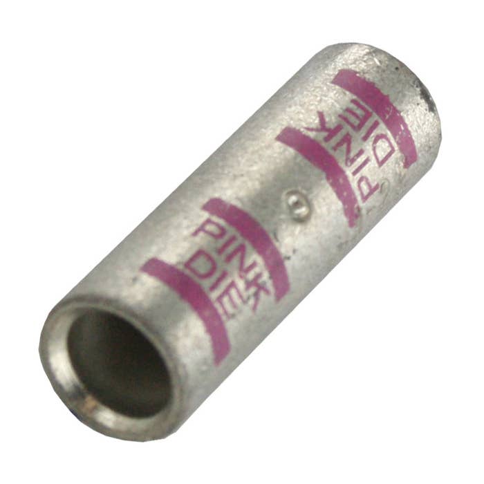 Extra Heavy Copper Butt Splice for Battery and Welding Cable 2-1GA Pink Crimping Die Extra Heavy Copper Butt Splice for Battery and Welding Cable 2-1GA Pink Crimping Die