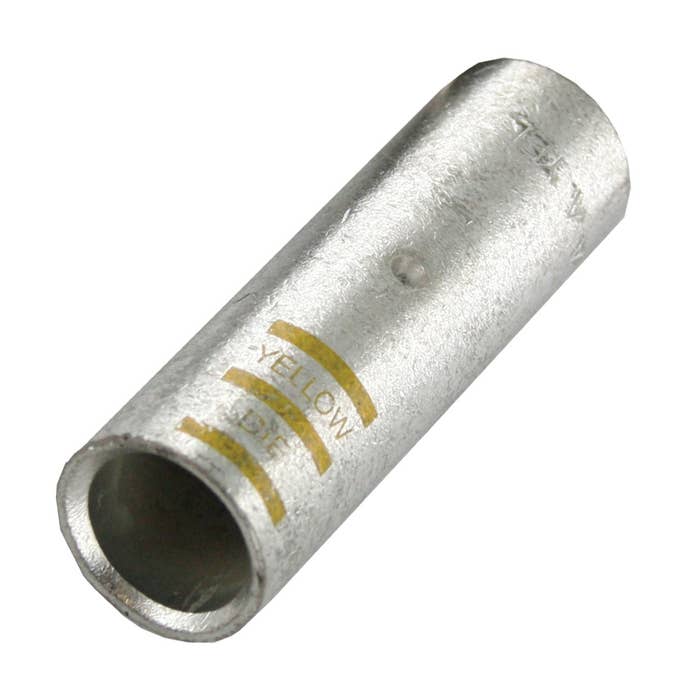 Extra Heavy Copper Butt Splice for Battery and Welding Cable 4/0GA Yellow Crimping Die Extra Heavy Copper Butt Splice for Battery and Welding Cable 4/0GA Yellow Crimping Die