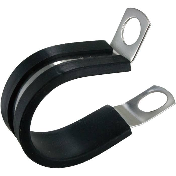 Rubber Insulated Steel Clamps 1-1/8"ID .404" Mounting Hole 10 Pack