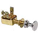 SPDT, ON-ON, 10A@12VDC, 3 SCREWS, CHROME PLTD. BRASS KNOB, W/FACENUT, WASHER, HEXNUT