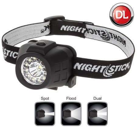 HEAD LAMP, 80 LUMENS DUAL SPOT/FLOOD LIGHT, WATERPROOF BLACK