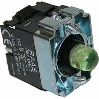 ILLUMINATED PUSH BUTTON BULB HOLDER BLOCK W/ LED GREEN 110V