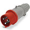 IP44/IEC309 PIN & SLEEVE PLUG 20A  480VAC  2 POLE 3 WIRE  SPLASHPROOF