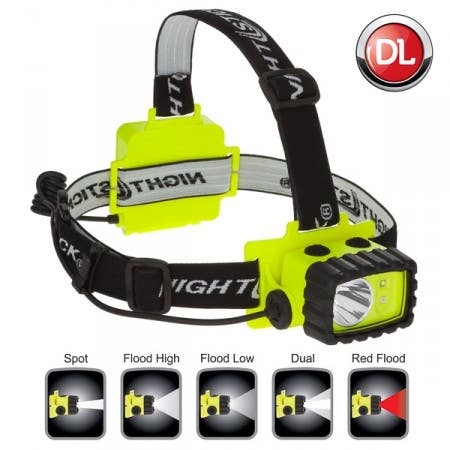 INTRINSICALLY SAFE LED HEADLAMP 175 DUAL-LIGHT LUMENS, RED FLOOD LIGHT