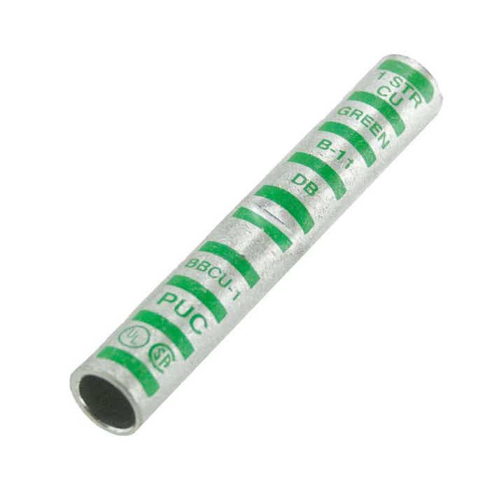 Long Barrel Copper Splice 1 Awg .332" Green BBCU1 Long Barrel Copper Splice 1 Awg .332" Green BBCU1
